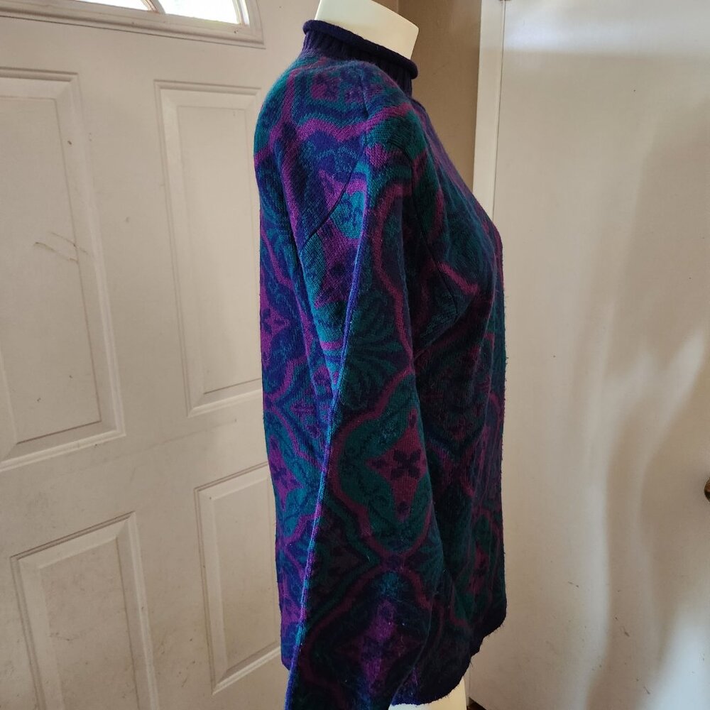 Mcnaughton Wear Petites Womens 90s Pullover Sweater Shoulder Pads Purple ReadDsc - Picture 4 of 11